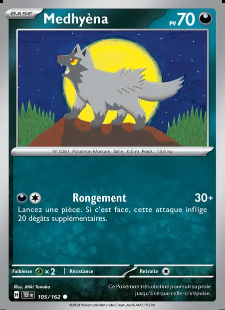 Medhyèna, carte Pokémon TEF 105 — extension Forces Temporelles