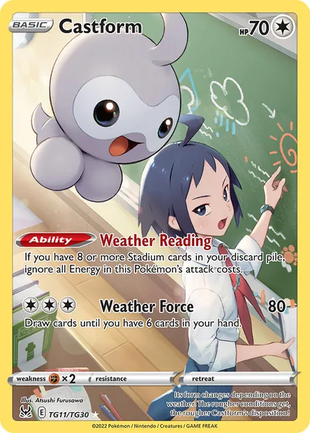 Castform, Pokémon card LOR TG11 — Lost Origin set