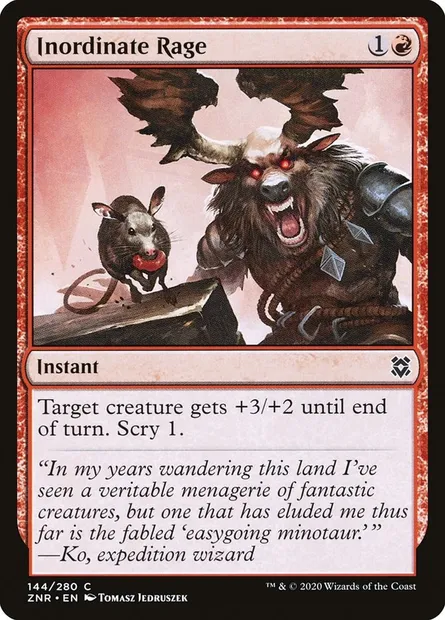 Inordinate Rage, Magic card ZNR 144 — Zendikar Rising set