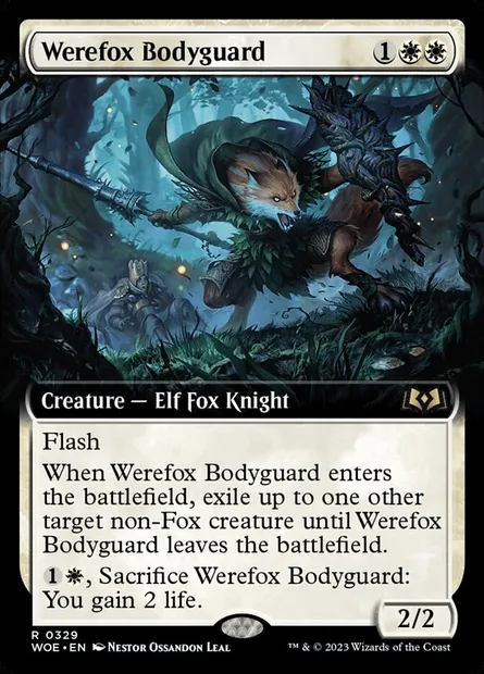 Werefox Bodyguard, Magic card WOE 329 — Wilds of Eldraine set