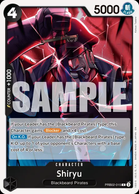 Shiryu, One Piece card PRB02-015 — ONE PIECE CARD THE BEST vol.2 set