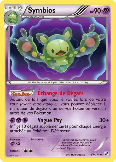 Symbios, carte Pokémon BLW 57 — extension Noir & Blanc