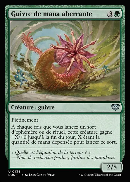 Guivre de mana aberrante, carte Magic SOS 138 — extension Secrets of Strixhaven