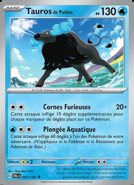 Tauros de Paldea, carte Pokémon PAL 041 — extension Évolutions à Paldea