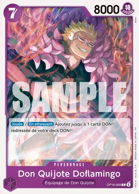 Don Quijote Doflamingo, carte One Piece OP16-069 — extension L'HEURE DE LA BATAILLE DÉCISIVE