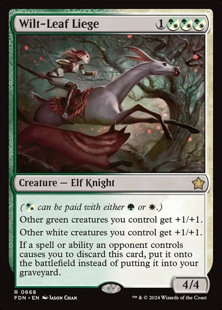 Wilt-Leaf Liege, Magic card FDN 668 — Foundations set
