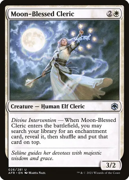 Moon-Blessed Cleric, Magic card AFR 26 — Adventures in the Forgotten Realms set
