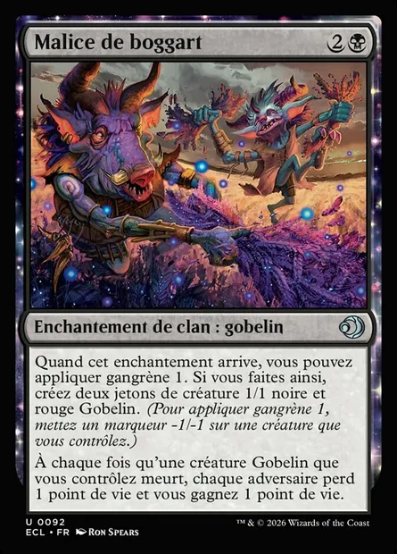 Malice de boggart, carte Magic ECL 92 — extension Lorwyn Eclipsed
