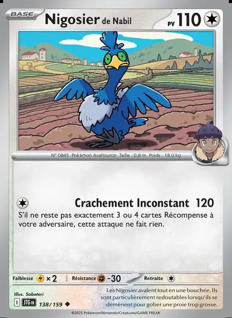 Nigosier de Nabil, carte Pokémon JTG 138 — extension Aventures Ensemble