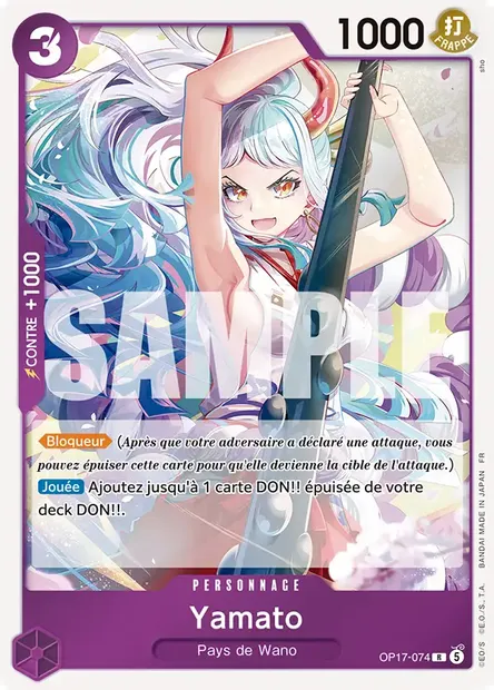 Yamato, carte One Piece OP17-074 — extension LES GUERRIERS LES PLUS PUISSANTS AU MONDE