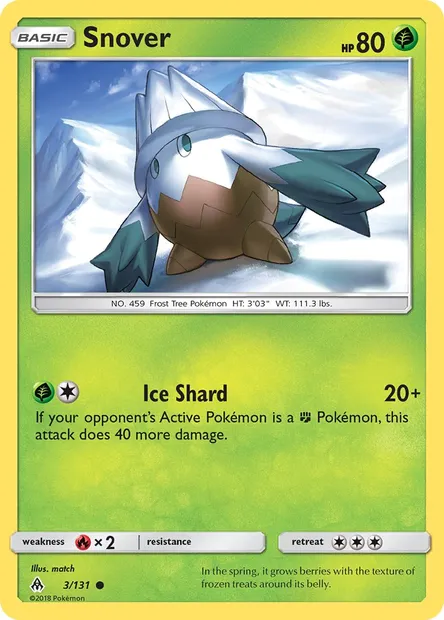 Snover, Pokémon card FLI 3 — Forbidden Light set