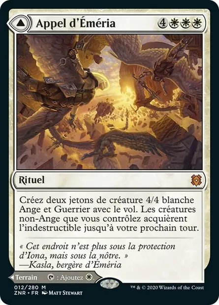 Appel d'Éméria // Éméria, fort céleste fracassé, carte Magic ZNR 12 — extension Renaissance de Zendikar