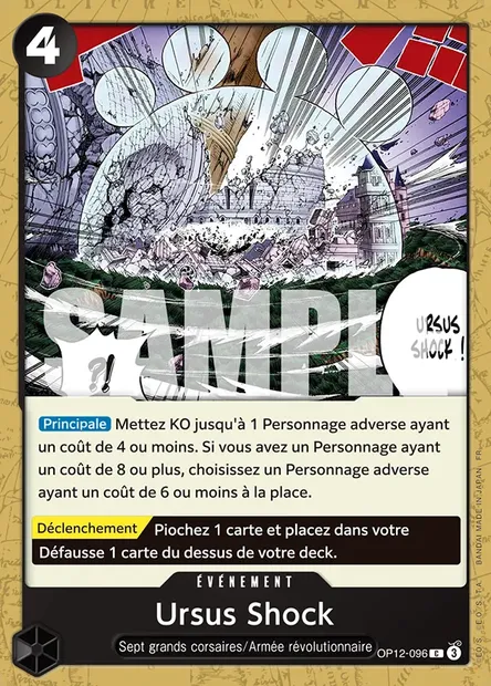 Ursus Shock, carte One Piece OP12-096 — extension L'HÉRITAGE DU MAÎTRE