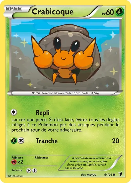 Crabicoque, carte Pokémon NVI 6 — extension Nobles Victoires