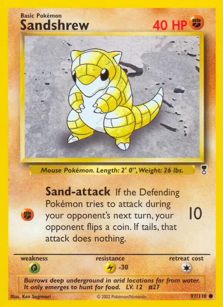Sandshrew, Pokémon card LC 91 — Legendary Collection set