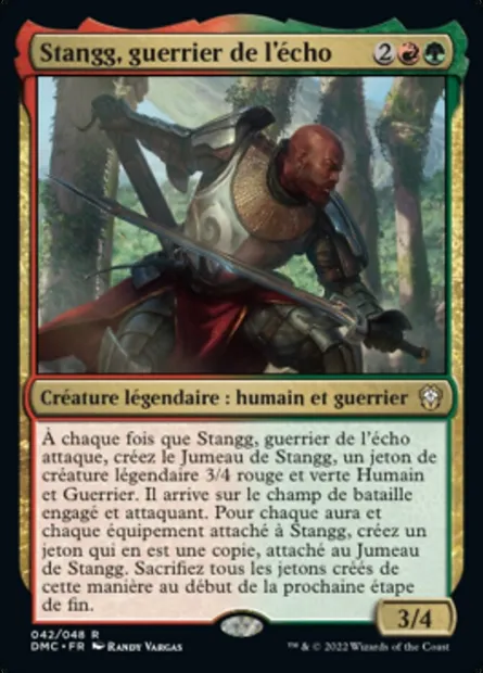 Stangg, guerrier de l'écho, carte Magic DMC 42 — extension Dominaria United Commander