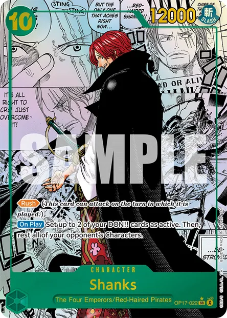 Shanks, One Piece card OP17-022 — THE WORLD’S STRONGEST WARRIORS set