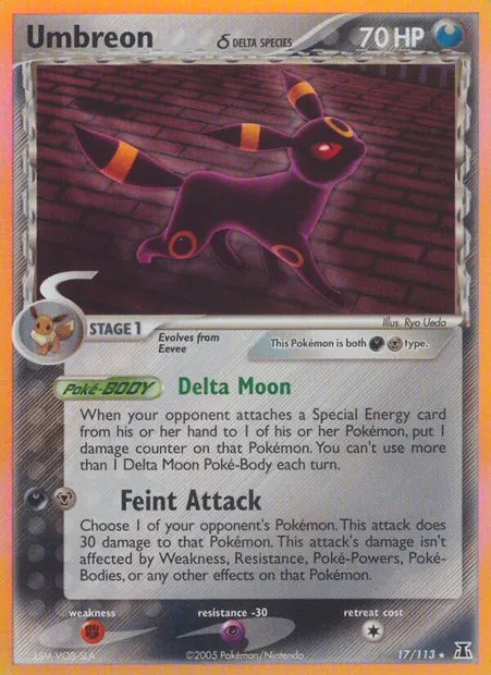Umbreon δ, Pokémon card DS 17 — Delta Species set
