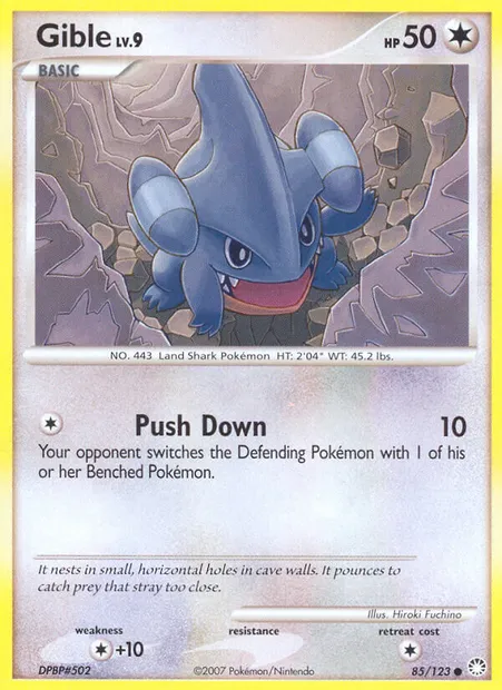 Gible, Pokémon card MT 85 — Mysterious Treasures set