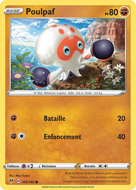 Poulpaf, carte Pokémon VIV 100 — extension Voltage Éclatant