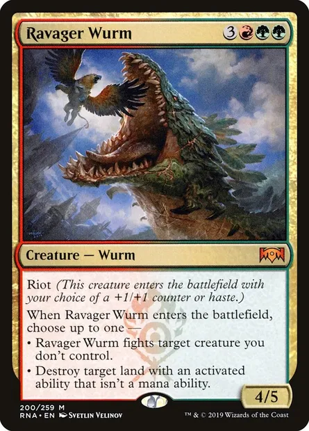 Ravager Wurm, Magic card RNA 200 — Ravnica Allegiance set