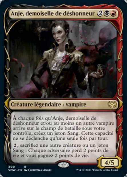Anje, demoiselle de déshonneur, carte Magic VOW 309 — extension Innistrad : noce écarlate
