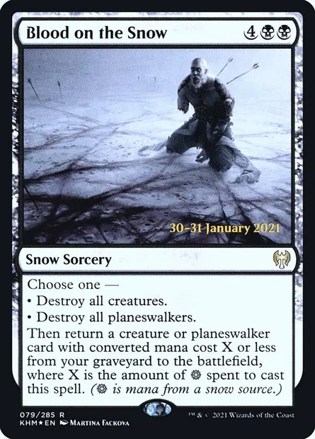 Du sang sur la neige, carte Magic PKHM 79s — extension Kaldheim Promos