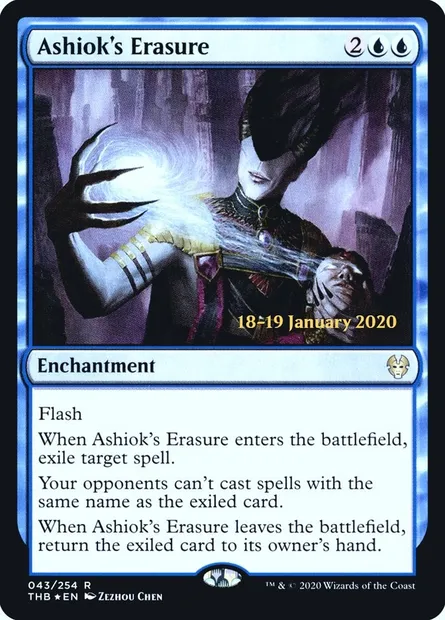 Effacement selon Ashiok, carte Magic PTHB 43s — extension Theros Beyond Death Promos