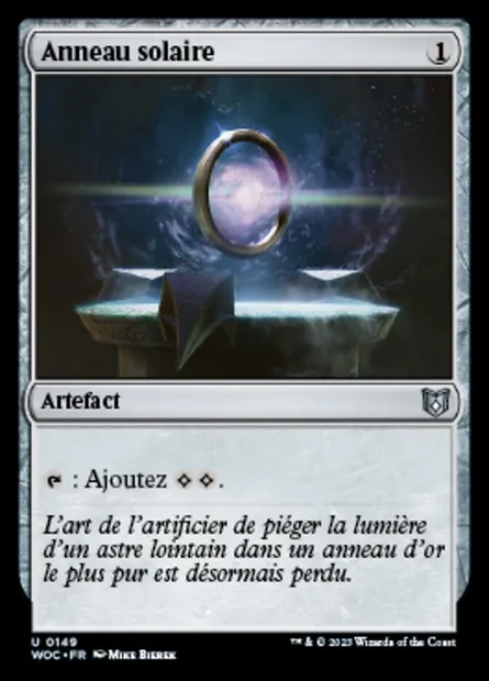 Anneau solaire, carte Magic WOC 149 — extension Wilds of Eldraine Commander