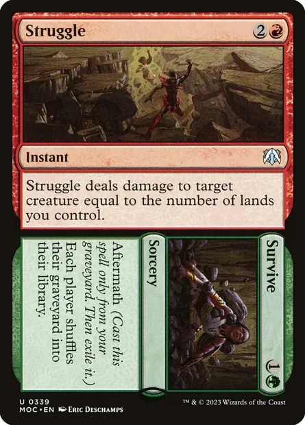 Lutter // Survivre, carte Magic MOC 339 — extension March of the Machine Commander