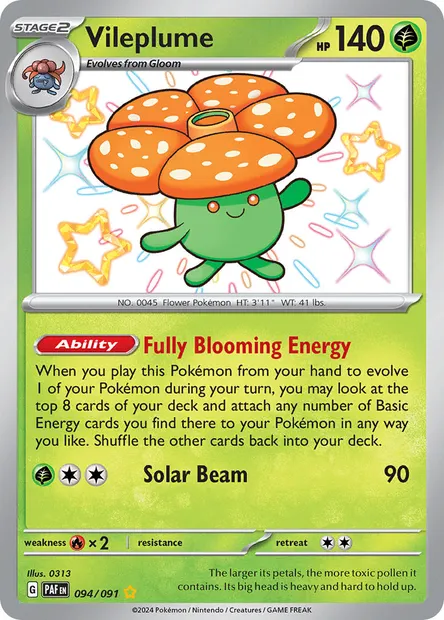 Vileplume, Pokémon card PAF 094 — Paldean Fates set
