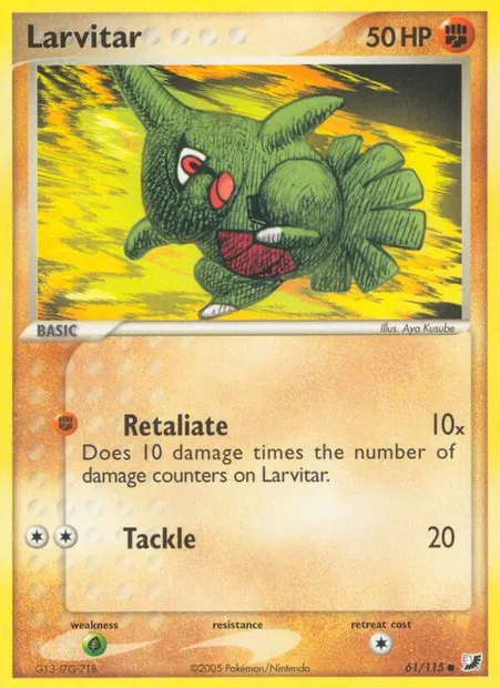 Larvitar, Pokémon card UF 61 — Unseen Forces set