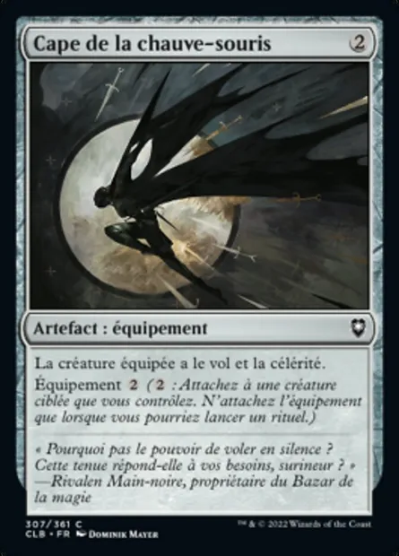 Cape de la chauve-souris, carte Magic CLB 307 — extension Commander Légendes : la bataille de la Porte de Baldur