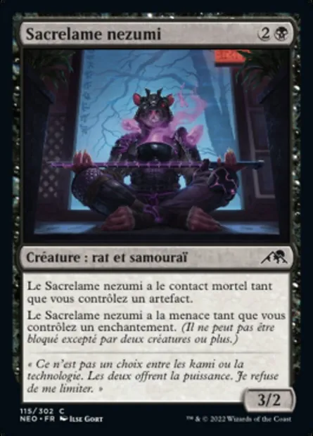 Sacrelame nezumi, carte Magic NEO 115 — extension Kamigawa: La Dynastie Néon