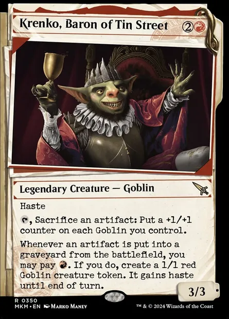Krenko, Baron of Tin Street, Magic card MKM 350 — Murders at Karlov Manor set