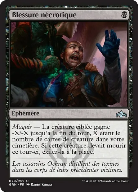 Blessure nécrotique, carte Magic GRN 79 — extension Les Guildes de Ravnica