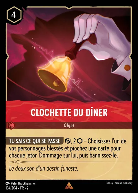 Clochette du dîner, carte Disney Lorcana CH2-134 — extension L'Ascension des Floodborn