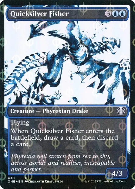 Quicksilver Fisher, Magic card ONE 430 — Phyrexia: All Will Be One set