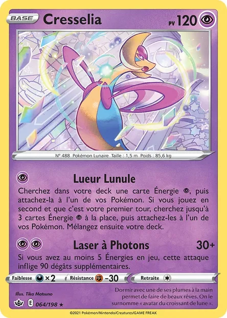 Cresselia, carte Pokémon CRE 64 — extension Règne de Glace