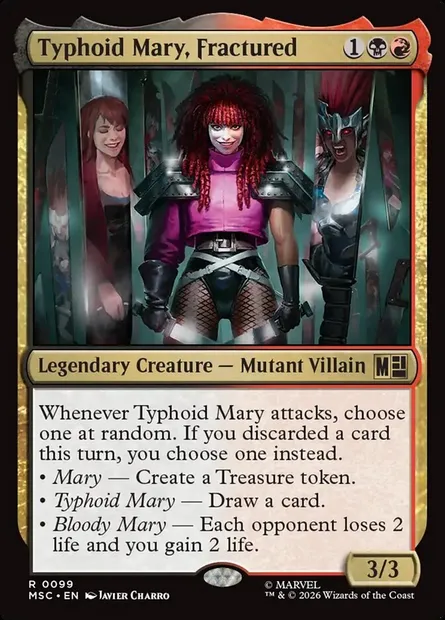 Typhoid Mary, Fractured, Magic card MSC 99 — Marvel Super Heroes Commander set