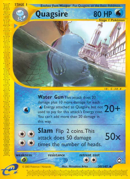 Quagsire, Pokémon card AQ 30 — Aquapolis set