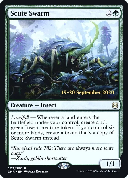 Scute Swarm, Magic card PZNR 203s — Zendikar Rising Promos set