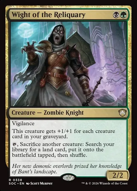 Nécrophage du Reliquaire, carte Magic SOC 338 — extension Secrets of Strixhaven Commander