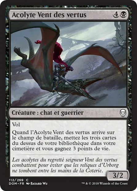 Acolyte Vent des vertus, carte Magic DOM 112 — extension Dominaria