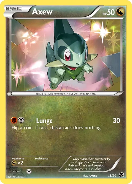 Axew, Pokémon card DRV 13 — Dragon Vault set