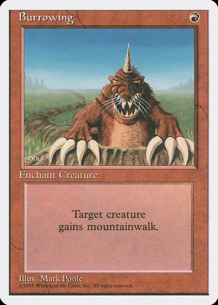 Burrowing, Magic card 4ED 180 — Fourth Edition set