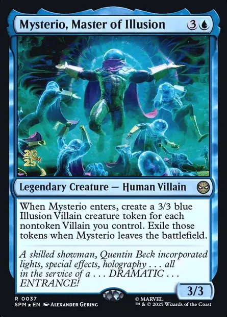 Mystério, maître des illusions, carte Magic PSPM 37s — extension Marvel's Spider-Man Promos