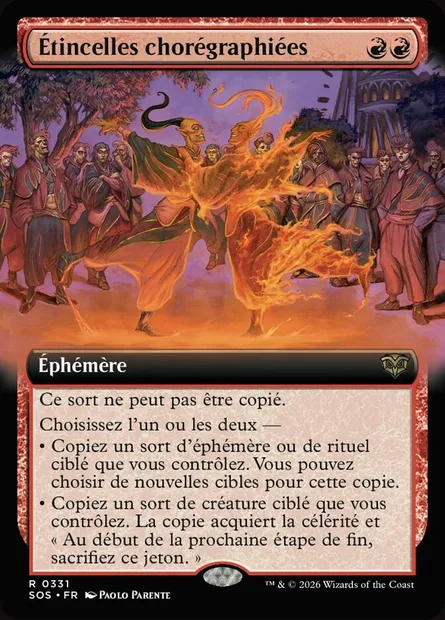 Étincelles chorégraphiées, carte Magic SOS 331 — extension Secrets of Strixhaven