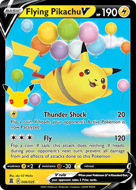 Flying Pikachu V, Pokémon card CEL 6 — Celebrations set