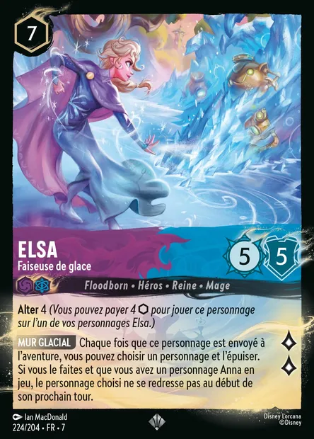 Elsa - Faiseuse de glace, carte Disney Lorcana CH7-224 — extension L'île d'Archazia